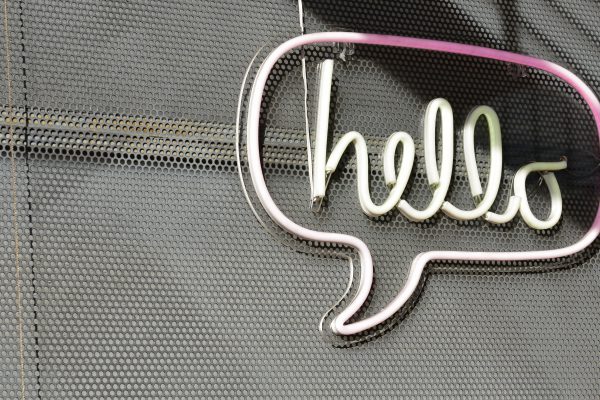 a hello chat bubble representing email automation
