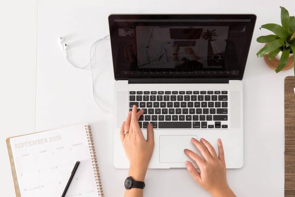 Woman working on her marketing